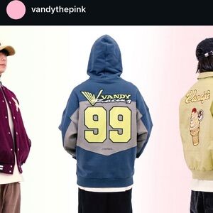 VandyThePink blue green and gray racing hoodie, size XL (men’s unisex)